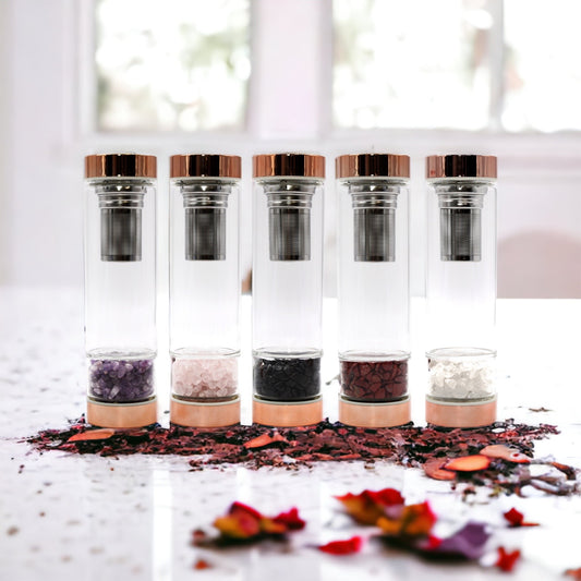 crystal glass tea infuser bottle_Rosebuds Aroma 