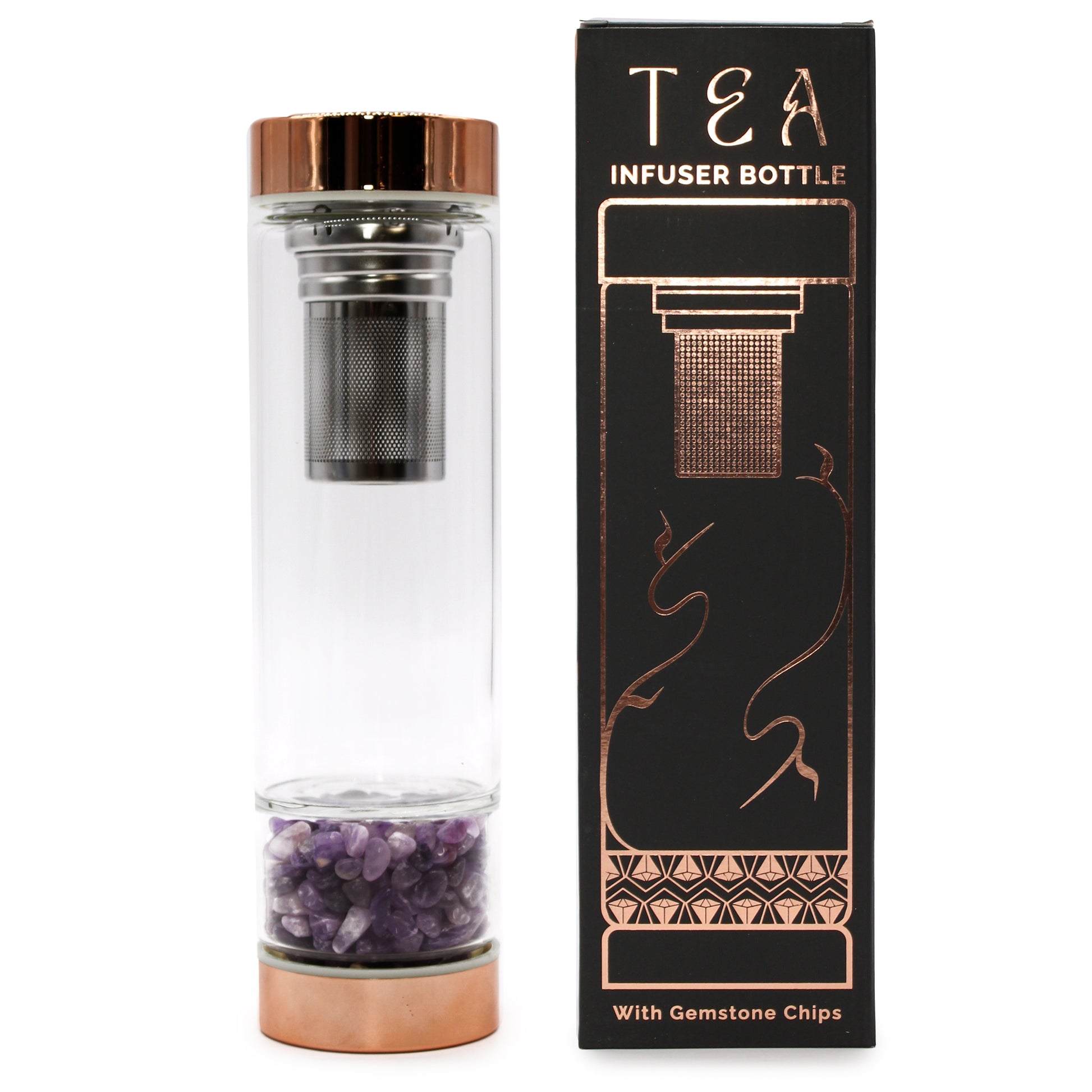 crystal glass tea infuser bottle_Rosebuds Aroma 