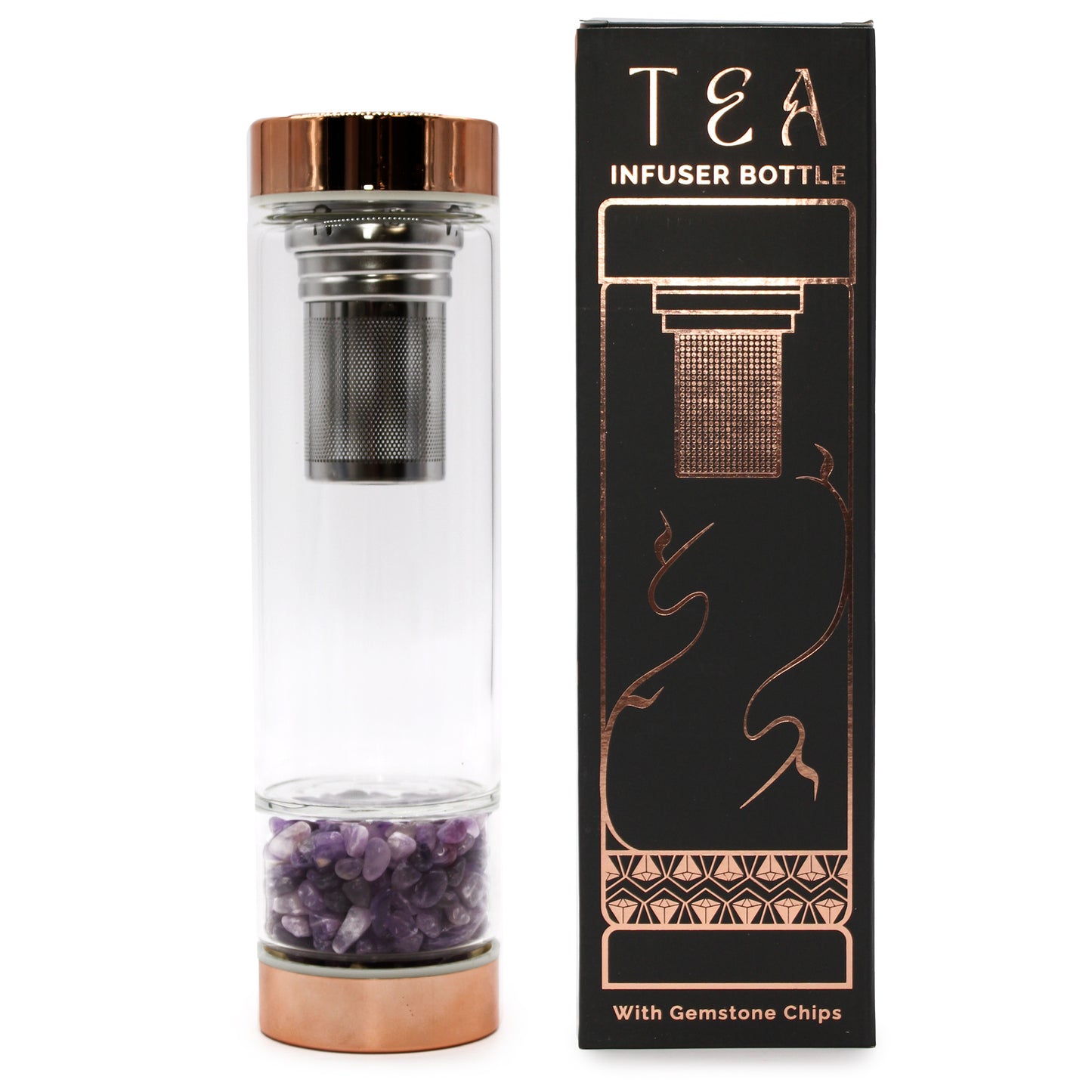 Crystal Glass Tea Infuser Bottle