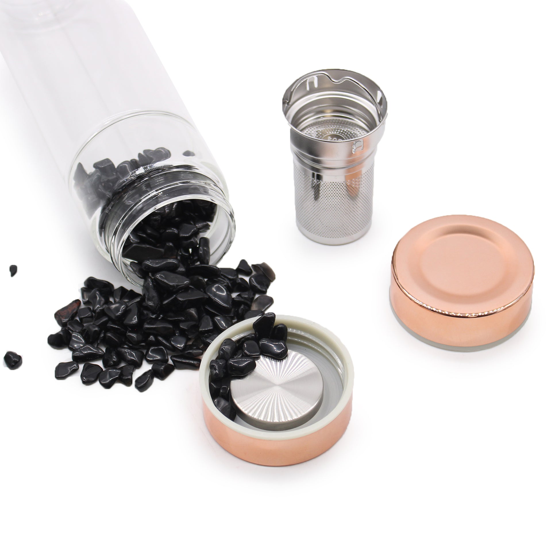 crystal glass tea infuser bottle_Rosebuds Aroma 