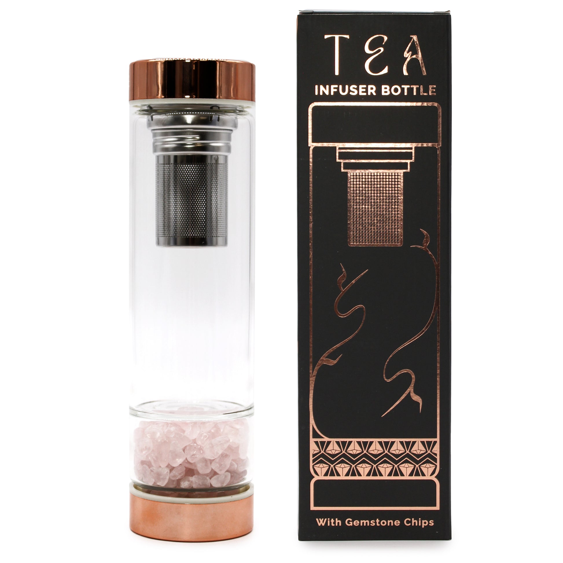 crystal glass tea infuser bottle_Rosebuds Aroma 