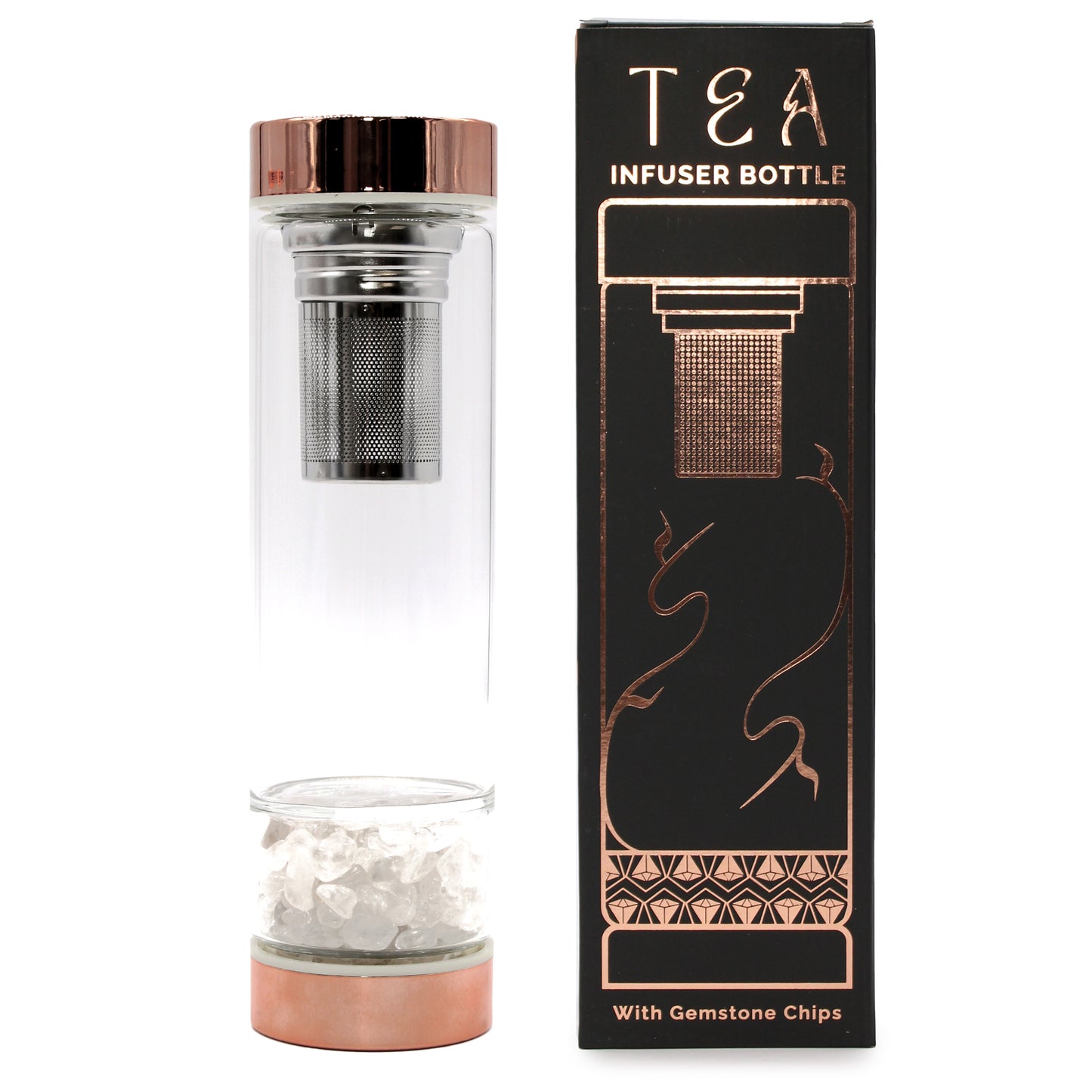 crystal glass tea infuser bottle_Rosebuds Aroma 