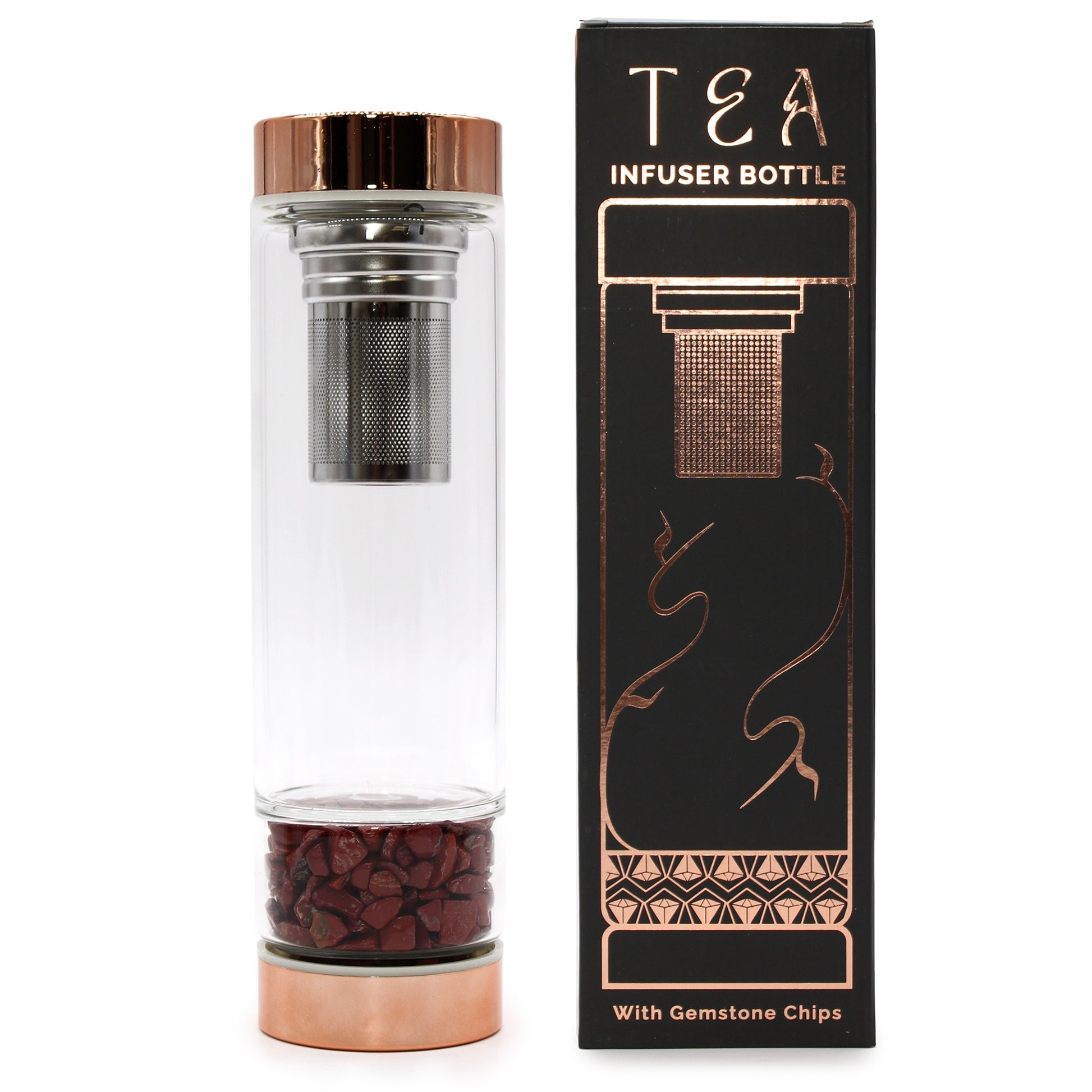 crystal glass tea infuser bottle_Rosebuds Aroma 