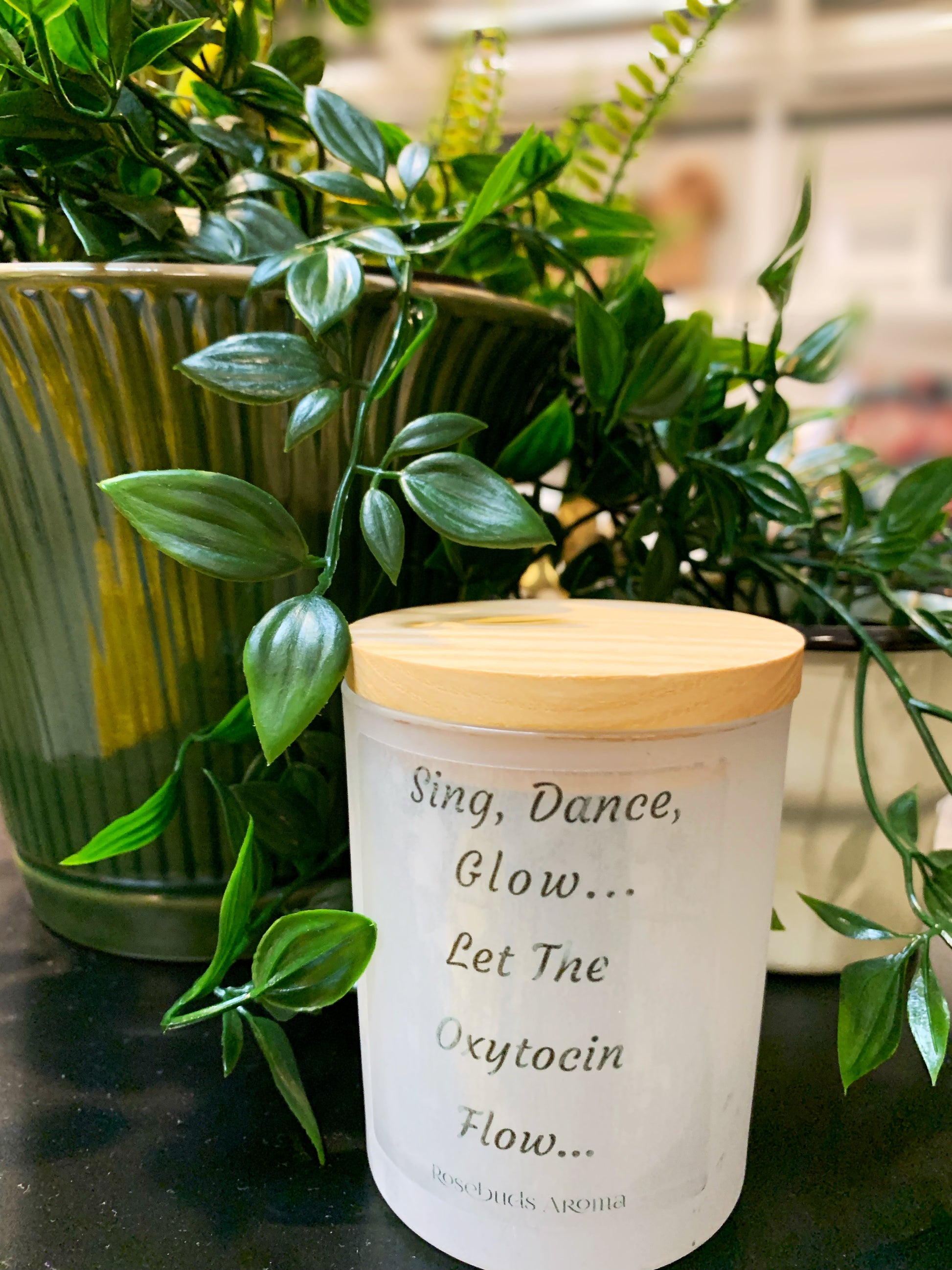 Sing, dance, glow ..Let the oxytocin flow mum slogan gift soy candles- Rosebuds aroma