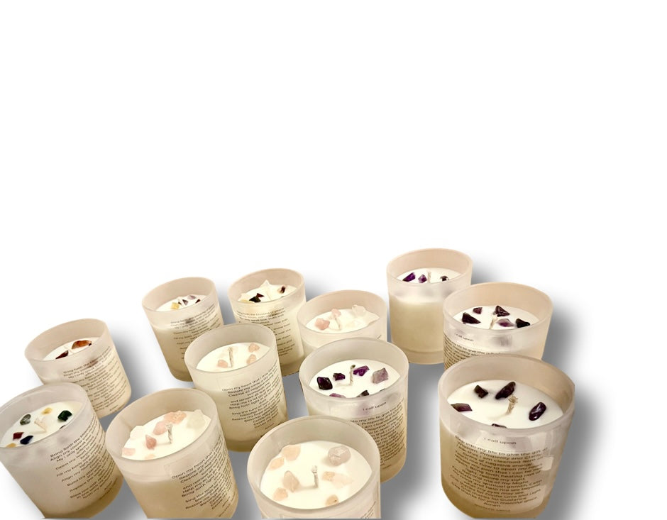 Crystal Manifestation Prayer Candle